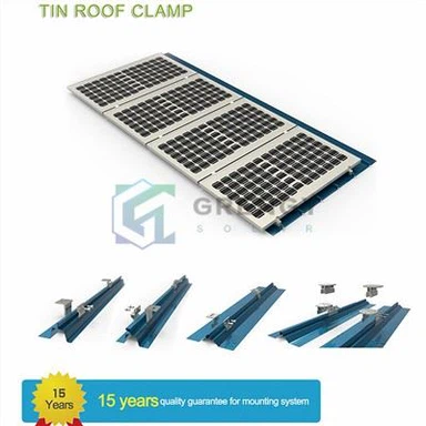 Braçadeira de telhado de metal com costura vertical para montagem solar