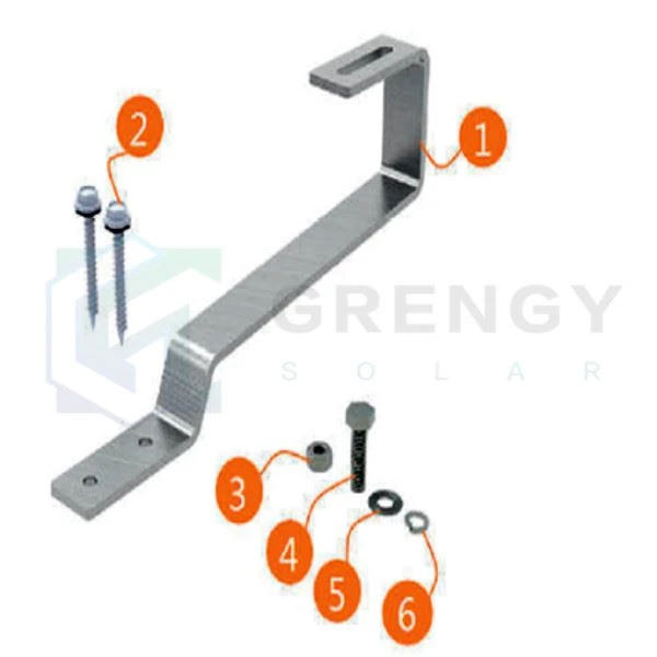 solar roof mount flat tile hooks