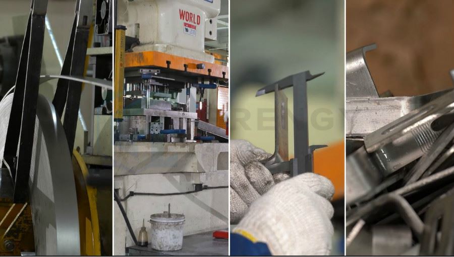 Production line of solar roof mount flat tile hook Production line of solar roof mount flat tile hook
