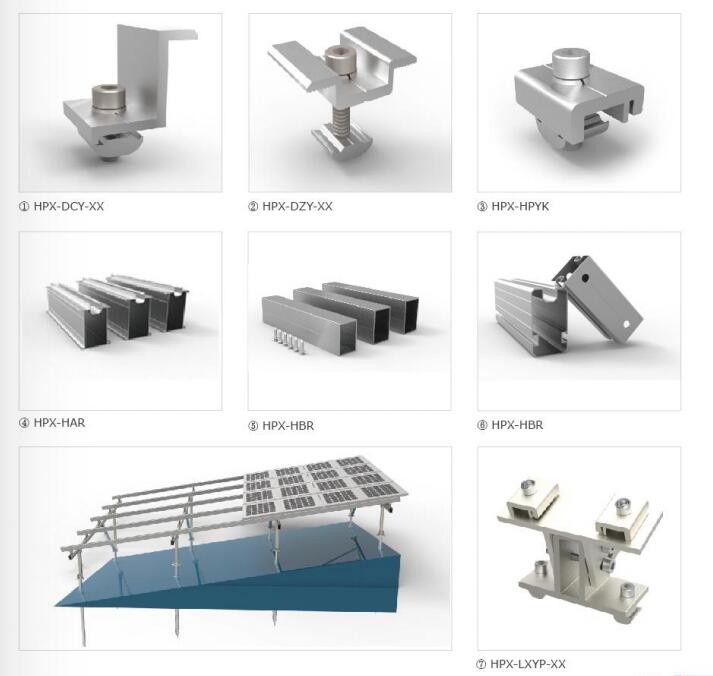 double column pv Solar ground mounting racking system
