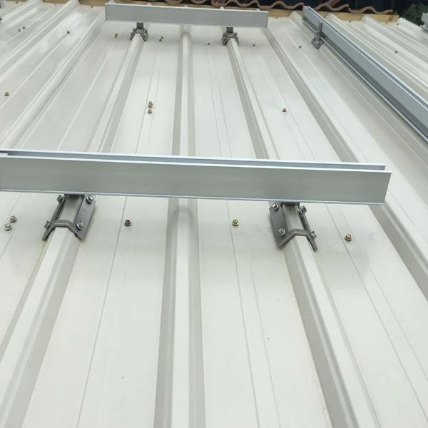 installation of solar panel metal roof clamps