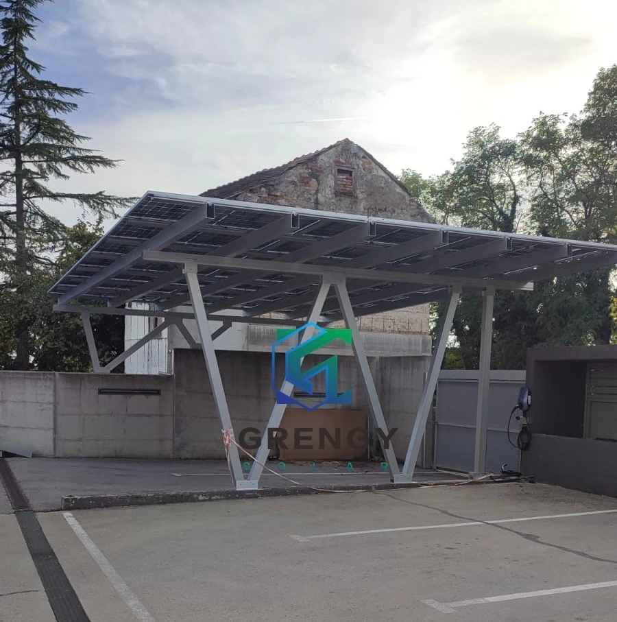 Aluminium Solar Carports & Carpark in Slope Ground