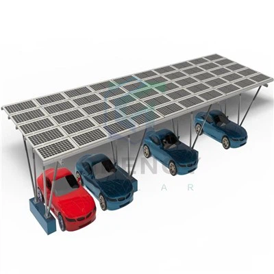 Garagem residencial com painéis solares